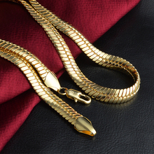Hot Sale High Quality 9MM Width 24K Gold Snake Necklace Chain Fashion Trends Men Jewelry Gifts 2024 - buy cheap