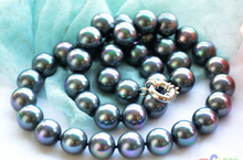 25" 14mm peacock black round SOUTH SEA SHELL PEARL NECKLACE AAA style Fine Noble real Natural free shipping 2024 - buy cheap