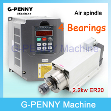 New product!220V/380v 2.2KW CNC Air Cooled Square Spindle Motor ER20 Air Cooling motor spindle & 2.2kw VFD/Inverter High Quatity 2024 - buy cheap