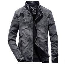 Fashion men denim jacket Autumn Winter Plus velvet Lining cowboy Casual coat mens Slim Fit jeans jacket New Male outerwear M-4XL 2024 - buy cheap