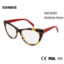 Montura de anteojos de ojo de gato para mujer, gafas decorativas hechas a mano, marco de gafas de acetato transparente, nuevas 2024 - compra barato