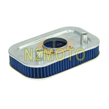 Filtro de aire Rectangular para motocicleta, limpiador de aire de Metal azul + gasa de algodón para Harley Sportster XL1200 XL883, personalizado, bajo, 2004-2013 2024 - compra barato