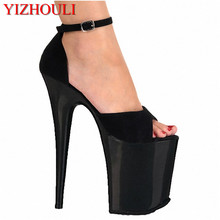 Noble and comfortable suede sandals, 20cm high heels, fashionable 8 inches sexy sandals 2024 - buy cheap