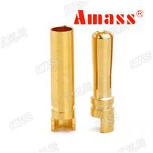 10pcs Amass 4mm Banana plug slot tail inclined stable current 40A plating 5u Gold 2024 - buy cheap