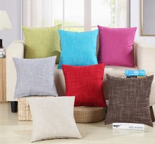 Cojín de algodón para sofá de lino, 45x45cm/17,7x17,7 ", almohada de abrazo, cojín de asiento decorativo para el hogar, textil para el hogar, novedad 2024 - compra barato