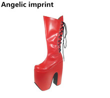 Angelic imprint mori-Botas de moto punk para mujer, zapatos de tacón muy alto, de 33 a 47 20cm 2024 - compra barato