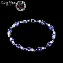 Pulseira peras para mulheres, alta qualidade, corte roxo/céu, pedra azul, zircônia cúbica, joias de casamento, moda noiva, xy01.1 2024 - compre barato