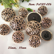 144pcs Mixed / one size ( 25mm,18mm ) Black Imitation Leather Rose Gold Flowers Edge Coat Buttons for Sewing Craft Supplies 2024 - buy cheap