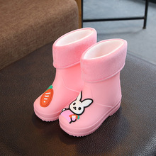 Детские непромокаемые ботинки для мальчиков, летняя спортивная обувь, съемные Нескользящие, с мультяшным кроликом/единорогом, всесезонные 2024 - купить недорого