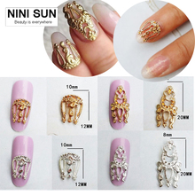 40pcs/lot Alloy nail art gold 3d nails decorations new arrive Beautiful charms decorations nails Alloy Jewelry Hollow Design DIY 2024 - buy cheap