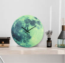 Abstract Moon Luminous Wall Clock 30 cm 2019 New Arrival MDF Wood Circular Quartz Clocks Home Decor Bedroom Decoration Gifts 2024 - buy cheap