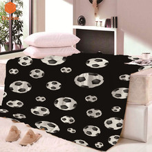 3D Football Super Soft Black Blanket For Kids Microfiber Coral Fleece Throw Blanket On Bed Sofa Beach Towel Bedsheet CB75 2024 - buy cheap