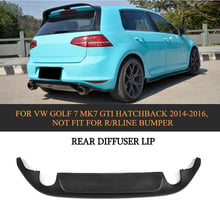 ПУ задний диффузор для губ Бампер протектор для VW GOLF 7 MK7 GTI хэтчбек 14-16 не подходит для R/Rline бампер углеродное волокно Один выход 2024 - купить недорого