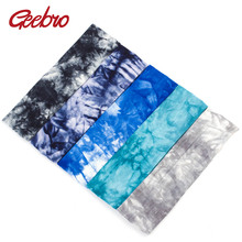 Geebro Women's Tie Dye Hair Headband Summer 3 inch Cotton Stretch Headbands For Women Girls Head Wrap For Girls Hair Accessories 2024 - buy cheap