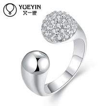 fashion silver plated ring Inlaid Crystal for women Bridal Jewelry anel de prata 2024 - buy cheap