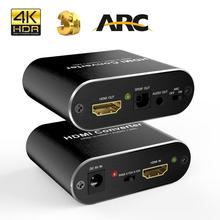 HDMI 2,0 аудио экстрактор 5,1 ARC 4K 60Hz HD HDMI конвертер аудио независимый выход стерео оптический TOSLINK SPDIF для PS4 динамика 2024 - купить недорого
