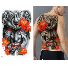 New large tattoo stickers Chinese Buddha Devil Maple Leaf waterproof temporary tattoos full back chest Tiger body paint cool men 2024 - buy cheap