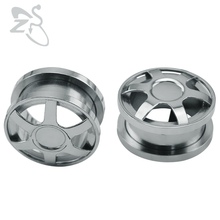 Tapones para los oídos de rueda de acero inoxidable para hombre, túnel expansor, Piercing para el cuerpo, joyería Punk, pendientes huecos de alta calidad 2024 - compra barato