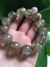 Frete grátis bracelete de contas elásticas de cristal de quartzo rutilado natural bracelete aaaa 18mm 2024 - compre barato