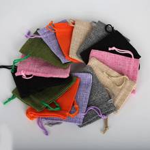 (5 шт./лот) льняная хлопчатобумажная сумка на шнурке, сумка для изготовления ювелирных изделий, украшения, упаковки, рождественские, свадебные подарочные пакеты, 7x9 см 2024 - купить недорого
