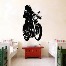 Pegatina de vinilo de arte para motocicleta, Mural de motorista del Club para niños, pegatina de pared de habitación DIY, vinilo habitación infantil, decoración de M-96 2024 - compra barato