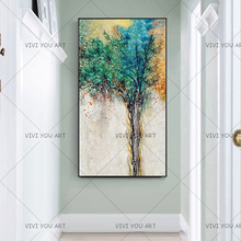 Colorful Life of Tree Picture Handmade Wall Art Decorative Hand Painted Canvas Art Oil Painting For Living Room Home Wall Gifts 2024 - buy cheap