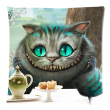 Cotton Linen Pillow Case Alice in Wonderland Printing Bed Home Decor Cushion Cover Custom Decorative Pillowscases 45*45CM 2024 - buy cheap