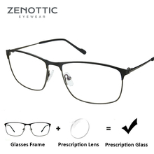 ZENOTTIC Metal Square Prescription Glasses For Men Frame Optical Myopia Hyperopia Eyewear Photochromic Anti-Blue-Ray Eyeglasses 2024 - buy cheap