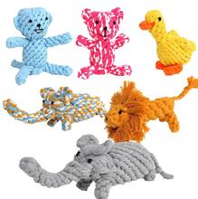 Pet dog cat cotton rope toys Dog Chew Toys Cute Animal Models pet grind teeth toys lion duck bear elephant style knitting toy 2024 - buy cheap