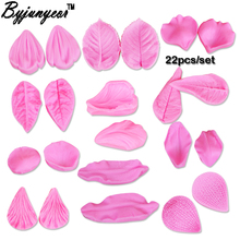 22PCS Tulip Rose Flower Flower Veiners Silicone Molds Fondant Sugarcraft Gumpaste Resin Clay Water Paper Cake Decorating TooC265 2024 - buy cheap