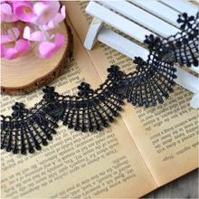 FreeShipping 3.9cm 5 Meters/lot Black Handmade DIY Clothing Accessories Openwork Lace Trim Embroidery Water Soluble Lace Fabric 2024 - buy cheap