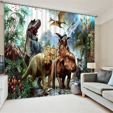 3D Window Curtain Dinosaur print Luxury Blackout For Living Room kids Bedroom Drapes Cortinas Rideaux Customized size pillowcase 2024 - buy cheap