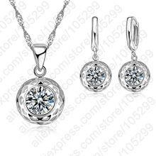 Elegant 925 Sterling Silver Cubic Zircon Necklace&Earring Pendant Jewelry Sets Women Wedding Gifts 2024 - buy cheap
