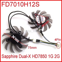 2 unids/lote FD7010H12S DC 12V 0.35A 75mm 40x40x40mm para Sapphire dual-x HD7850 1G 2G ventilador para tarjeta gráfica 4Pin 2024 - compra barato