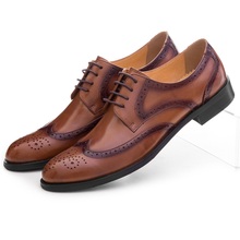 Модные черные/коричневые туфли-оксфорды для выпускного вечера; Мужские модельные туфли; Броги из натуральной кожи; официальная Свадебная обувь для жениха; мужская деловая обувь 2024 - купить недорого