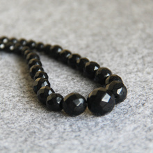 Ожерелье с черными бусинами из натурального оникса, 6-14 мм 2024 - купить недорого