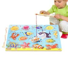 Brinquedo de pesca de madeira infantil, presente para bebê interessante, educacional, jogo de peixe de madeira, diy 2024 - compre barato