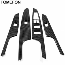 TOMEFON-Reposabrazos de puerta Interior para Hyundai Tucson 2019, interruptor de ventana, cubierta de marco de botón, embellecedor, accesorios interiores, ABS, fibra de carbono 2024 - compra barato