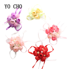 YO CHO Berry PE artifical Rose Flower DIY Bride Wrist Flower Bridesmaid Sisters Hand flower for wedding accessories fake flowers 2024 - buy cheap