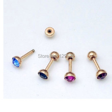 4.5mm Diameter Ear nail Champagne Rose Gold Color titanium steel Austrian crystal Women Men Screw stud earrings 12 colors 2024 - buy cheap