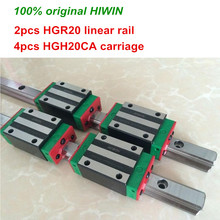100% original HIWIN 2pcs HGR20 200mm 300mm 400mm 500mm 600mm 700mm 800mm 1000mm Linear Guide rail + 4pcs HGH20CA HIWIN Carriage 2024 - buy cheap