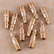 New 10PCS Solid Brass 1/4" NPT Male Plug Air Hose Connector Quick Pneumatic Fitting Industrial Air-operated Tool Compressor Set 2024 - buy cheap