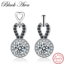 [BLACK AWN] Cute 925 Sterling Silver Jewelry Black Spinel Earrings for Women Female Earrings T112 2024 - buy cheap