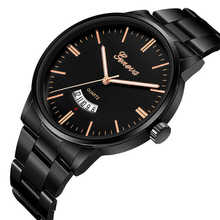 Geneva мужские модные деловые часы с ремешком из нержавеющей стали, наручные часы с датой, Топ бренд, Роскошные Кварцевые часы, повседневные часы, Relogio Masculino 2024 - купить недорого