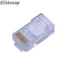 Conector de cabo de rede ethernet RJ-45, conector de rede para utp cat5 cat, conector cristal 8p8c, 100 peças 2024 - compre barato