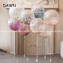 Globos transparentes de confeti, 5 uds., transparente, para cumpleaños, Baby Shower, boda 2024 - compra barato