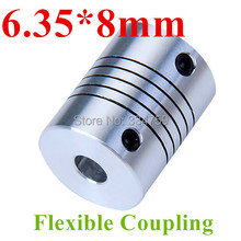 Flexible coupling 6.35x8mm shaft coupling OD19mm*25mm flexible shaft 6.35mm 8mm for cnc parts stepper motor 2024 - buy cheap