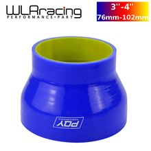 Wlr racing-mangueira de silicone, azul e amarelo, 3 "-4", 76mm-102mm, redutor reto, junção de logotipo pqy 2024 - compre barato