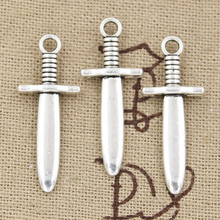 12pcs Charms Dagger 30x12x4mm Antique Making Pendant fit,Vintage Tibetan Bronze Silver color,DIY Handmade Jewelry 2024 - buy cheap