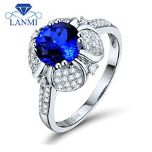 Gorgeous Jewelry Round 7mm Natural Tanzanite In Solid 18Kt White Gold Fantastic Engagement Ring WU257 2024 - buy cheap
